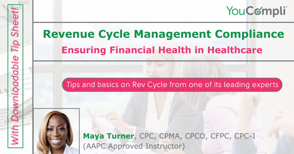 maya turner financial health in compliance and revenue cycle tip sheet image