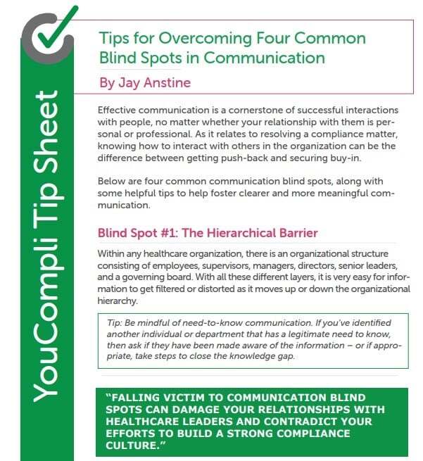 effective communication blind spots tip sheet