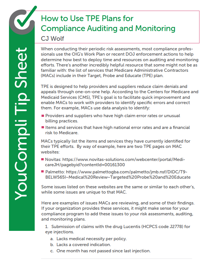 TPE Plans tip sheet
